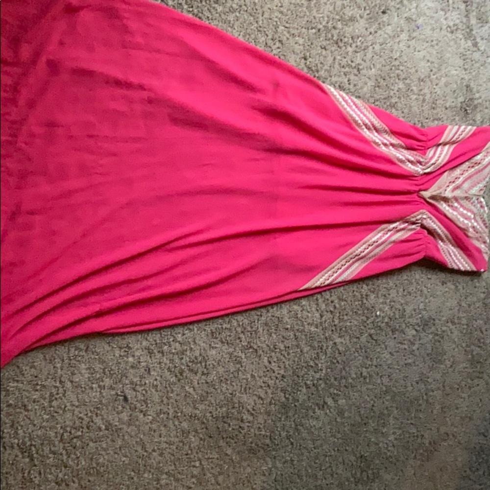 Long maxi pink dress